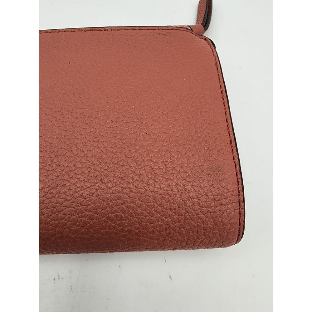 Tory Burch McGraw Mini Bifold Pebbled Leather Wallet Rosewood - Picture 3 of 14